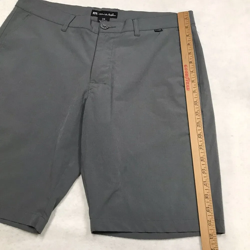 TRAVIS MATHEW Golf Shorts Men 35 Gray Performance Stretch Poly